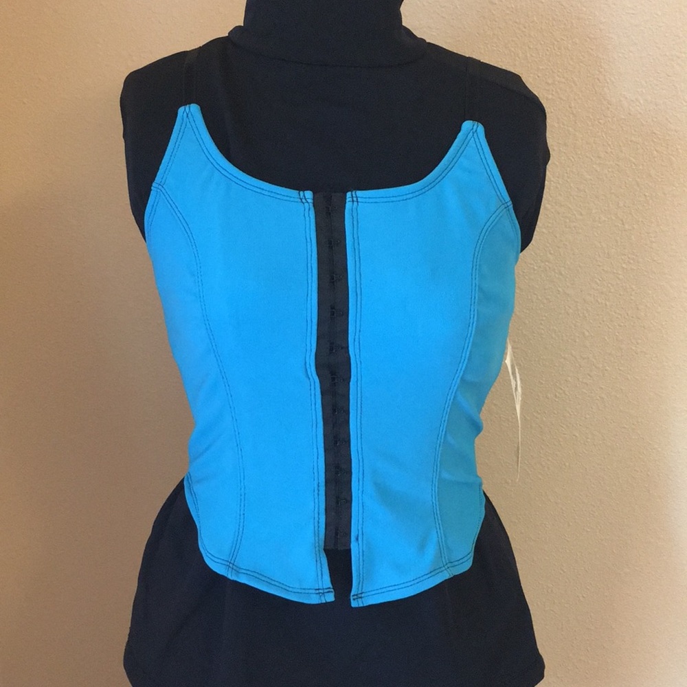 Blue cami top with straps - small